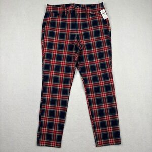 Old Navy Pixie Pants Plaid Womens 4 Petite High Rise Slim Preppy